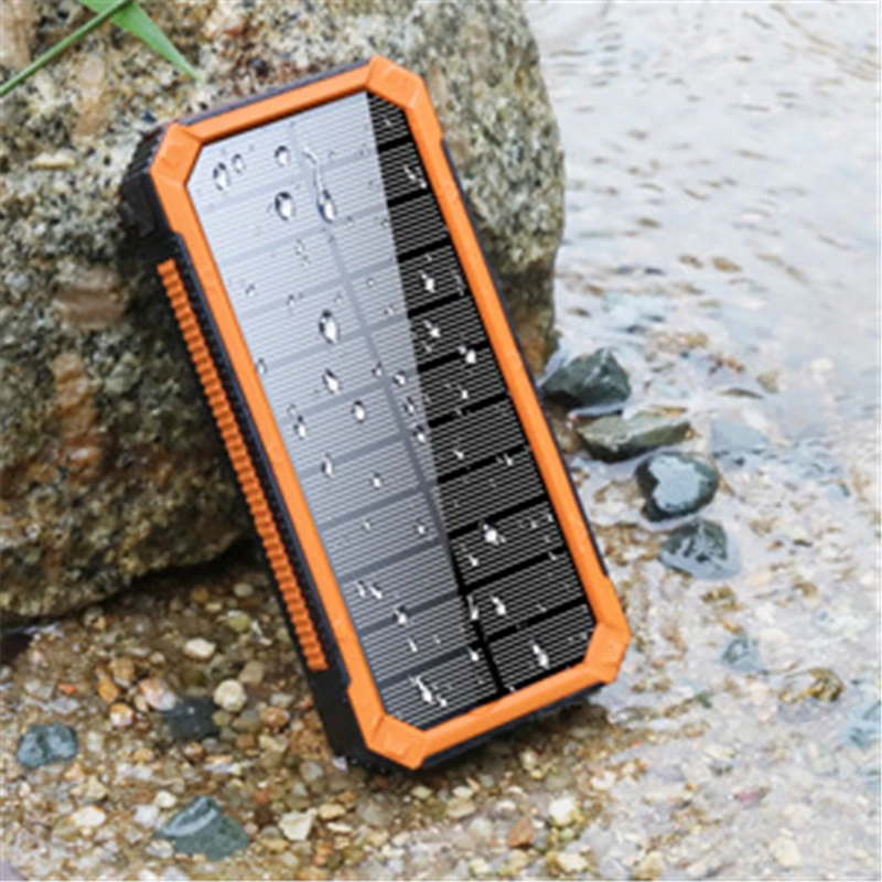 30000mAh Solar Wireless Power Bank 3 USB Port Portable Powerbank Fast Charging for iPhone 16 Samsung Portable Induction Charger