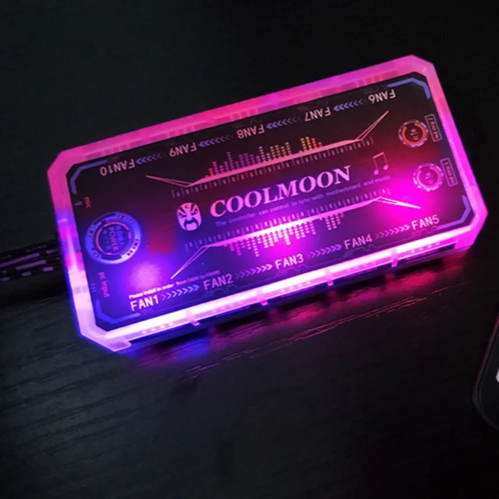 ARGB Controller 12V 5A 6Pin ARGB Cooling Fan Hub Splitter Smart Remote Control PC Computer Case Cooling Chassis Silent Radiator