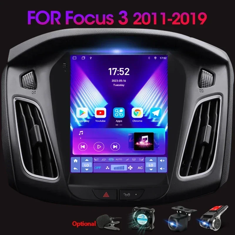 

JMCQ 2Din Android Car Stereo Radio Multimedia Video Player For Ford Focus 3 Mk 3 2011 - 2019 GPS Navigation Carplay 2 din