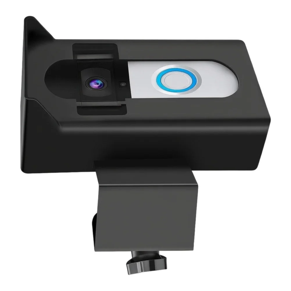 Door-facing for video doorbell bracket engineered for sensor performance no drill installation black 2.55 x x 1.14 inches