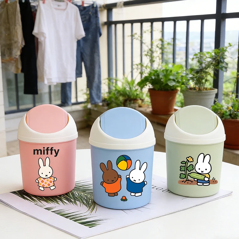 

Miffys Woman Mini Desktop Bin Female Kawaii Small Trash Can Cartoon Bedroom Trash Can Garbage Cans Clean Home Desk Home Gift New
