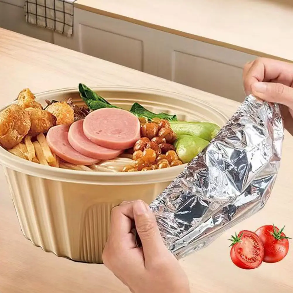 Insulated Food Cover Elastic Stretch Food Bag 2 Pack Reusable Aluminum Foil Covers Elastic Insulation Lids for Bowls Plates Food