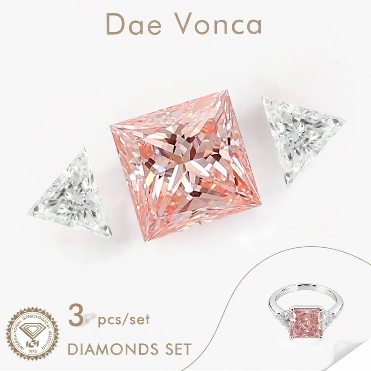 3 Pieces Lab Grown …