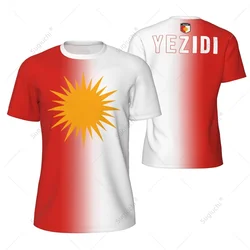Sports Mesh T-shirt Yezidi Flag For Running Bike Soccer Tennis Football Fitness Tees 3D Printed Custom