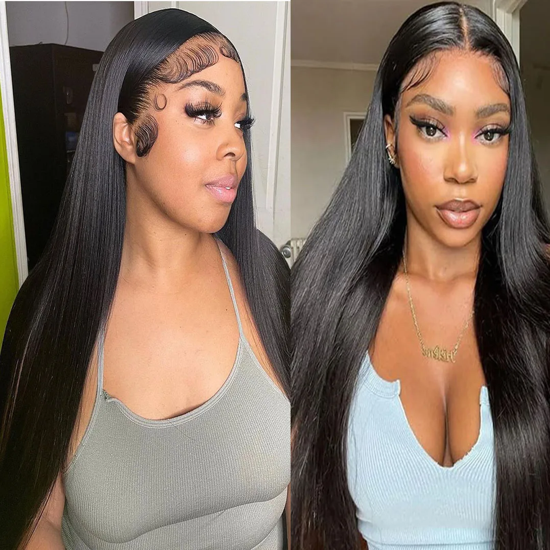 

13x6 Hd Bone Straight Lace Front Wigs Human Hair 40 44 Inch Straight 13x4 Human Hair Wig Pre Plucked Lace Frontal Wig For Women
