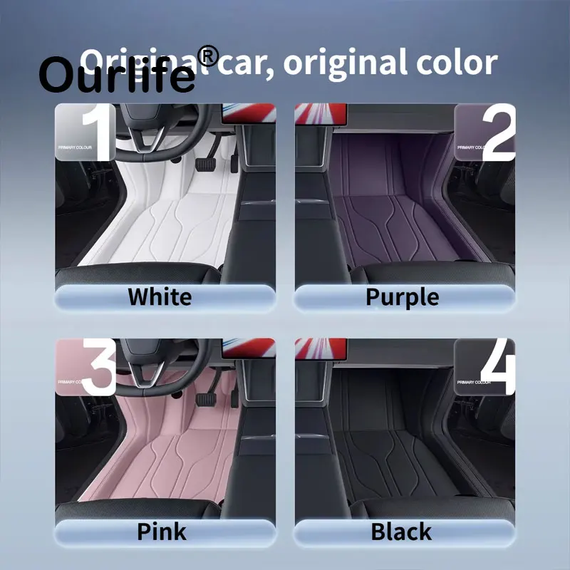 RHD LHD For Tesla Model YL 2026 2027 Leather Floor Mats Waterproof and Wear-Resistant Double-Layer Car Modification Accessories