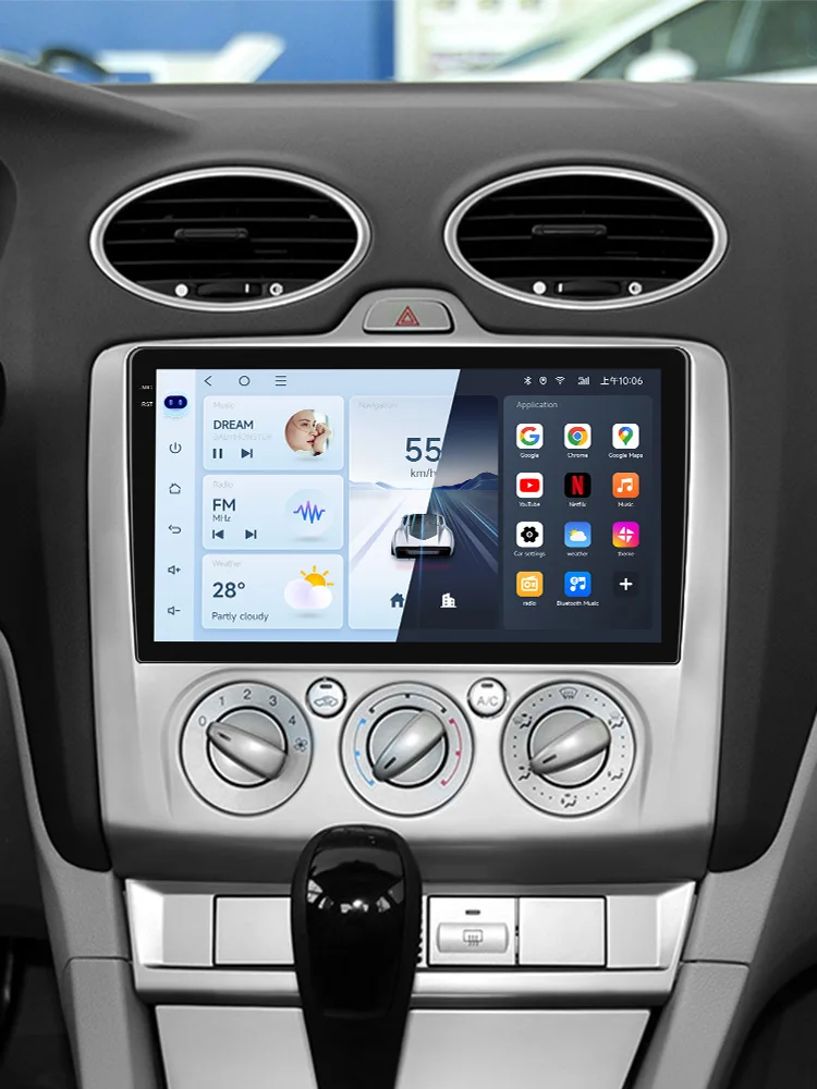 JIUYIN 9 Inch IPS Scherm Voor Ford Focus 2 2004-2011 Android 13 Auto Multimedia Speler Android Auto autoradio GPS Navi CarPlay - afbeelding 2