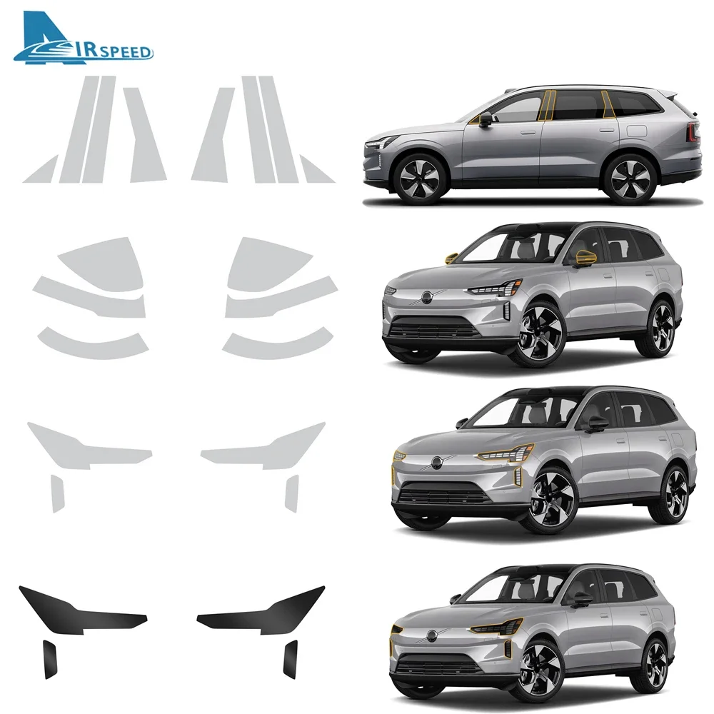 

For Volvo EX90 2025 Headlight Rearview B Pillars Film Paint Protection Transparent TPU Anti Scratch Repair Refit