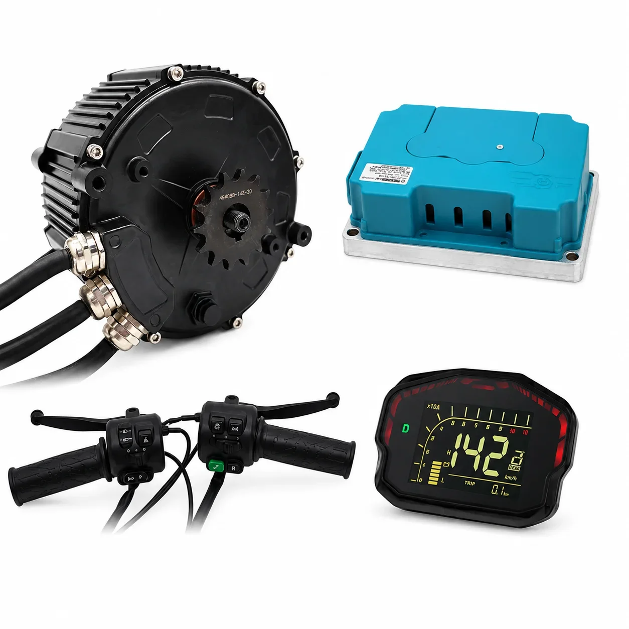 10000W Electric Motorcycle Hub Motor Kit 165 Brushless Direct-Drive with Fardriver ND72890 Controller And D LCD Display for Eco-