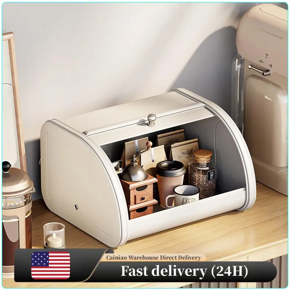 

Современная металлическая хлебница большой емкости для органайзера кухонных счетчиков (белая)