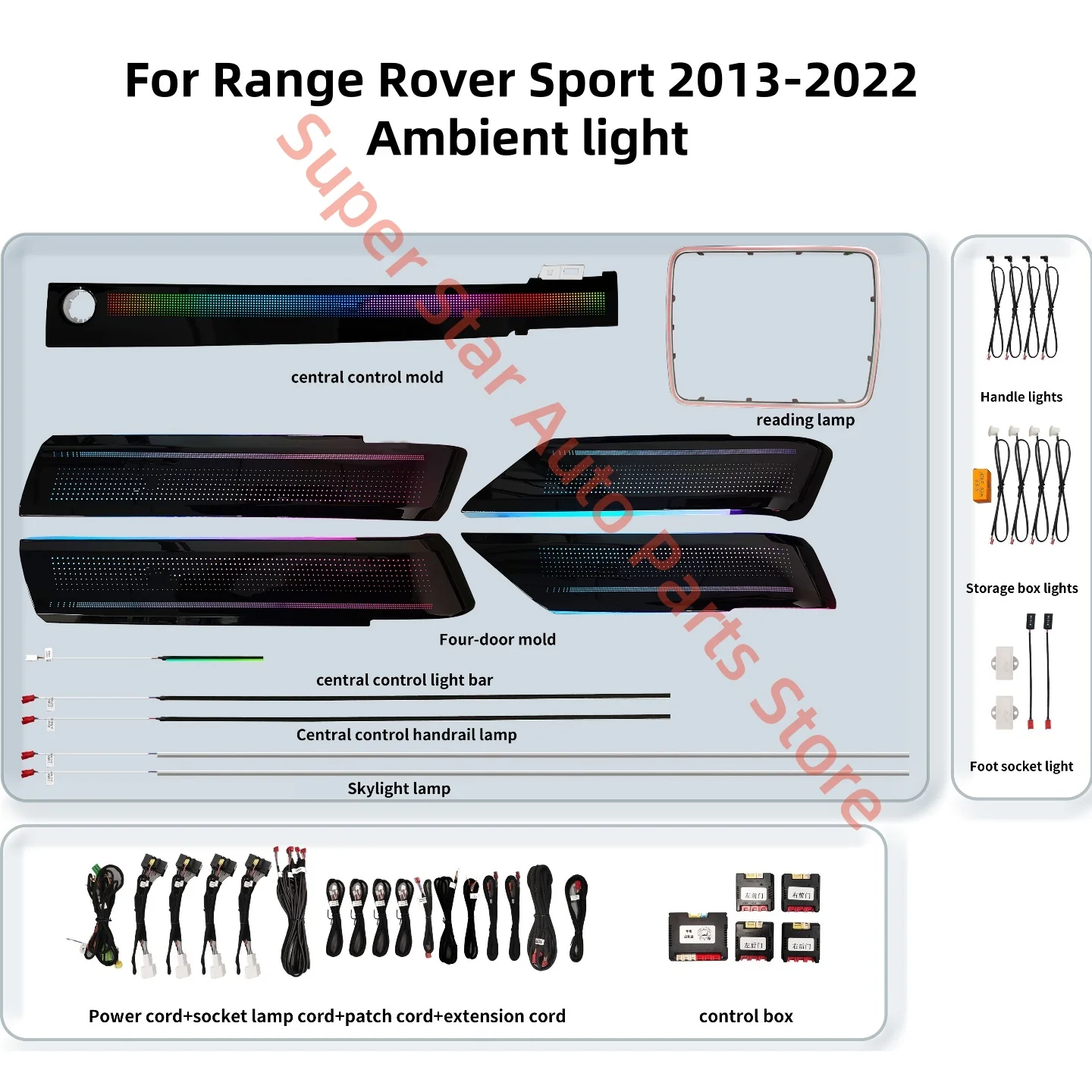

Для Range Rover Sport 2013-2022 атмосферная лампа, обновление автомобильного внутреннего освещения, автомобильные аксессуары, светящаяся накладка, новинка