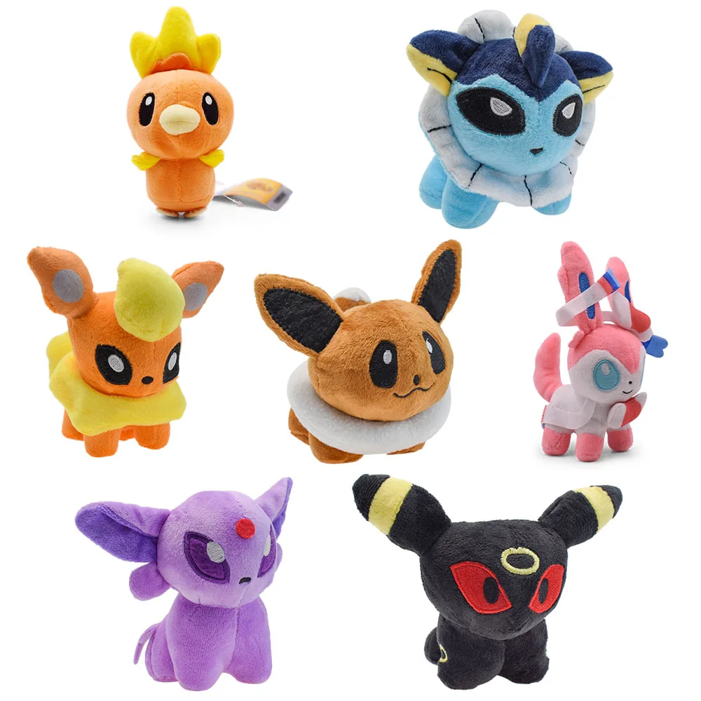 Pokemon Plush Toys Vaporeon Flareon Eevee Sylveon Espeon Umbreon Glaceon Leafeon Jolteon Soft Stuffed Dolls Spinda Dragonite