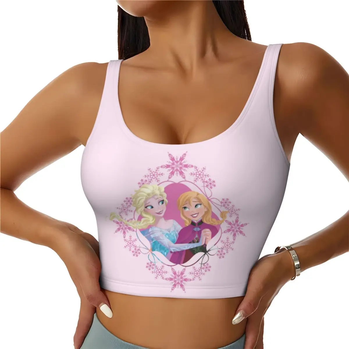 

Спортивные топы-бра для женщин с принтом «Ради семьи навсегда» (Анна и Эльза из «Холодного сердца»), для интенсивных тренировок, фитнеса и йоги