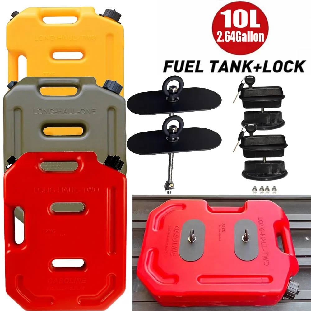 10L Liter Jerrycan Practical Fixed Roof Gasoline Diesel Fuel Tank Can Pack For SUV ATV Motorcycle Tricycle Fuel Container