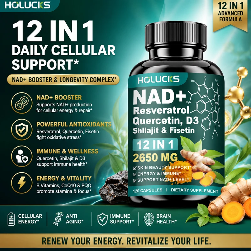 Cápsulas de NAD+ con Resveratrol, Suplemento 12 en 1, Mejora la Vitalidad Celular, Apoya la Energía y la Concentración, la Salud Inmunológica y de la Piel - Image 6