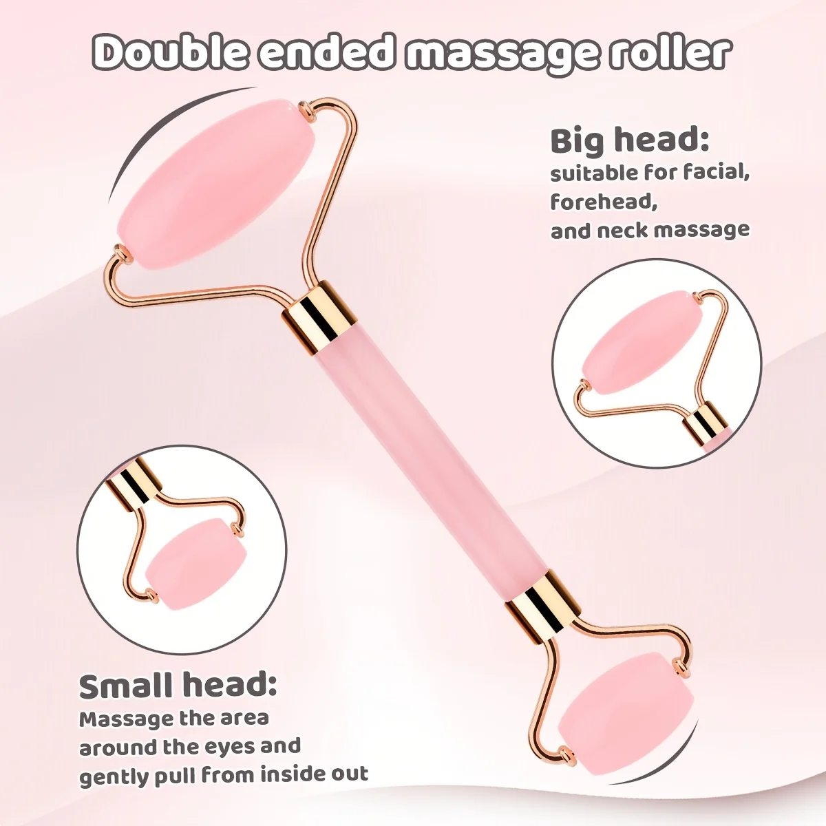 Natural Jade Facial Roller Scraping Board Set Face Neck Body Skin Care Beauty Tools Portable Rose Quartz Facial Massager Tools