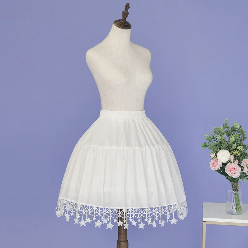 Girls Ruffled Short Petticoat with/no Hoop Solid Color Fluffy Bubble Tutu Skirt Puffy Half Slip Prom Crinoline Underskirt