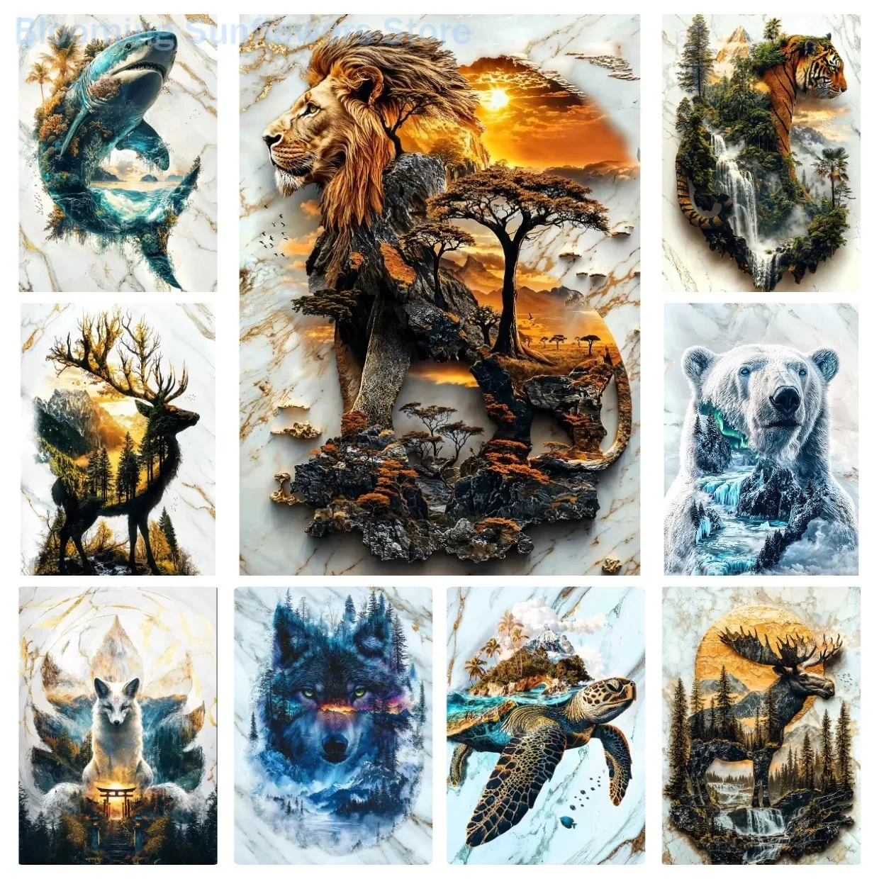 500/1000/1200/2000 PCS Puzzle for Nature Animals Jigsaw Puzzles for Challenging Family Activity Games Party Birthday Gift