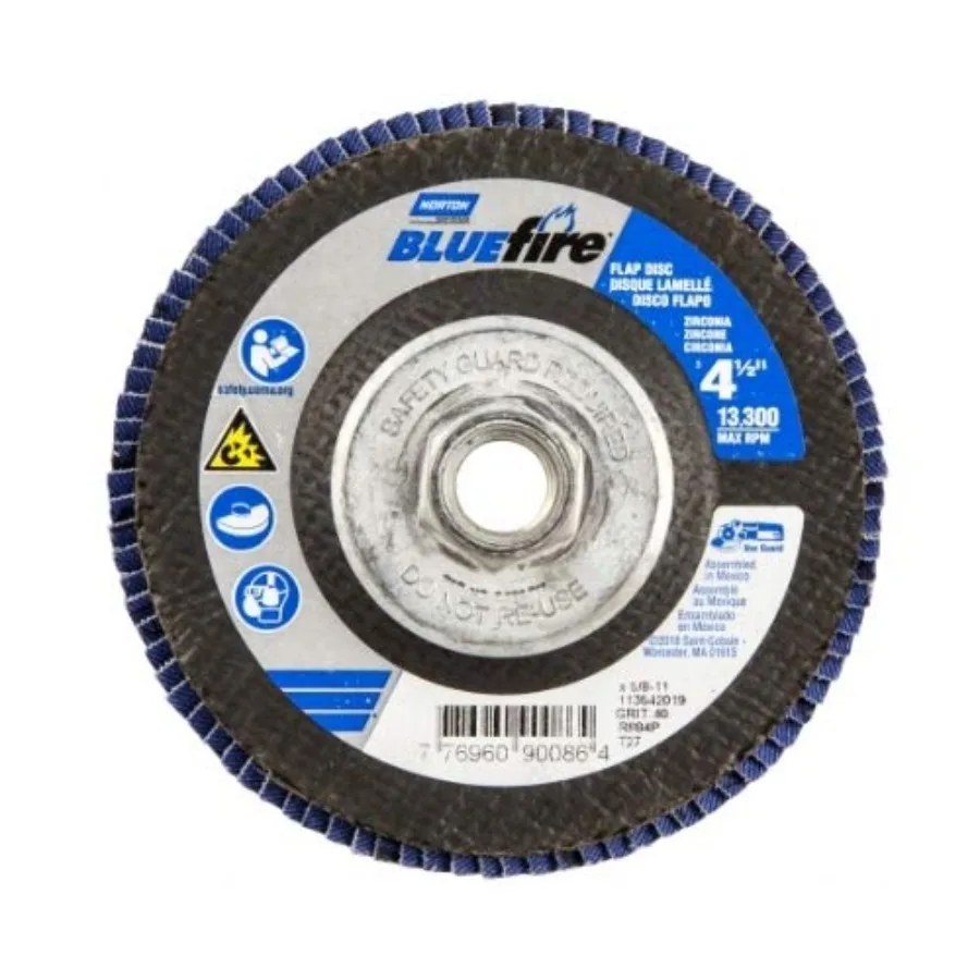 

Диски шлифовальные BlueFire Flap Discs R884P 4-1/2 x 5/8-11 для шлифовки и полировки металла, синие, упаковка 20 шт.