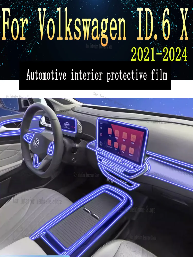 For Volkswagen ID.6 X 2021-2024 Car Gearbox Panel Film Dashboard Protective Sticker Interior Anti-Scratch Film Cover Accessories