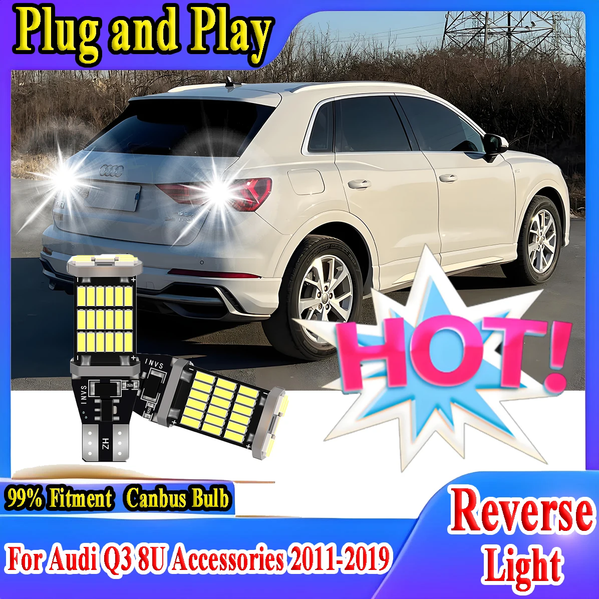 

2 шт. автомобильный светодиодный фонарь заднего хода Canbus для Audi Q3 8U, аксессуары 2011 2012 2013 2014 2015 2016 2017 2018 2019 резервный фонарь заднего вида