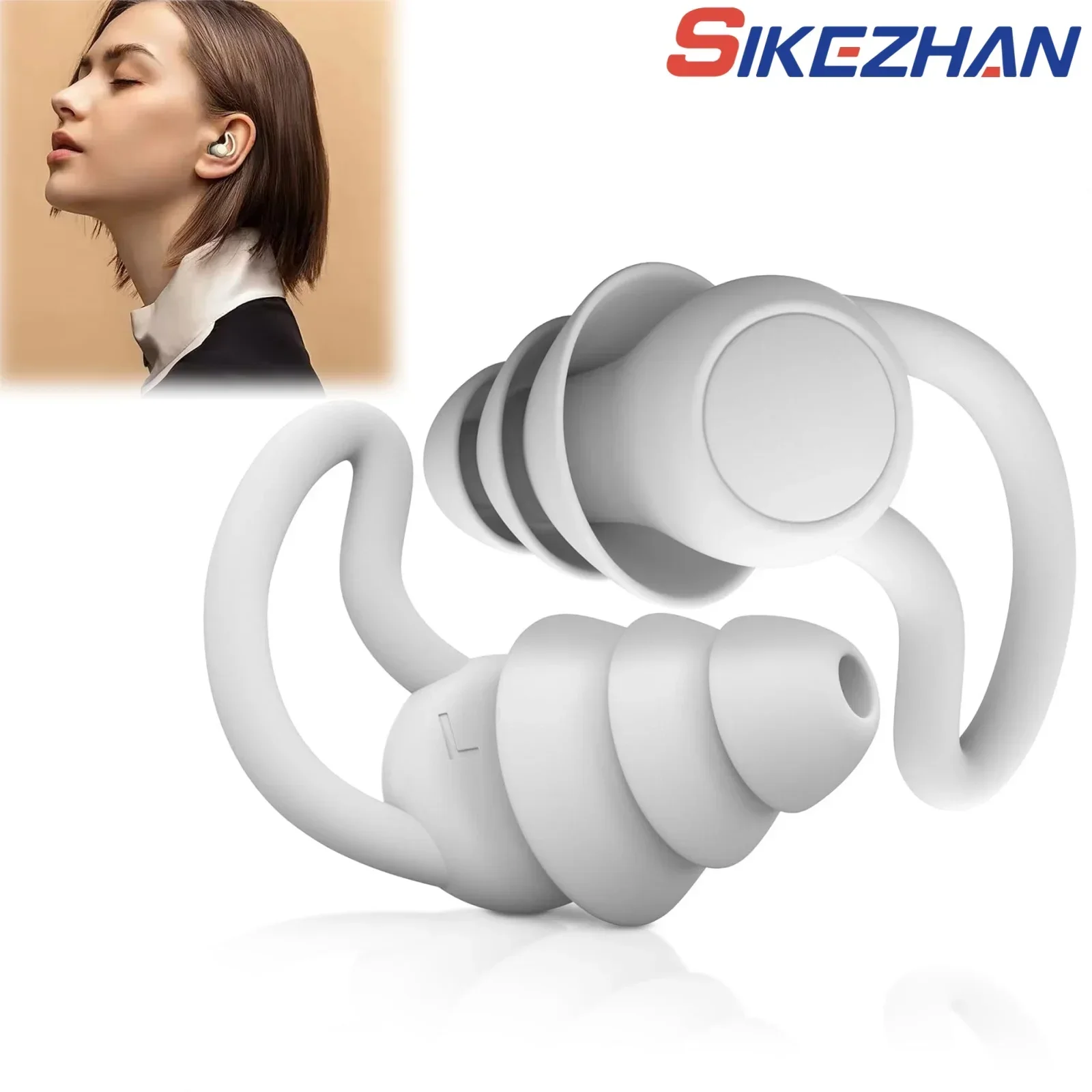 3 Layer Ear Plugs for Sleeping Noise Cancelling, Soft Silicone Reusable Ear Plugs for Sleeping,Swimming, Studying, Concerts