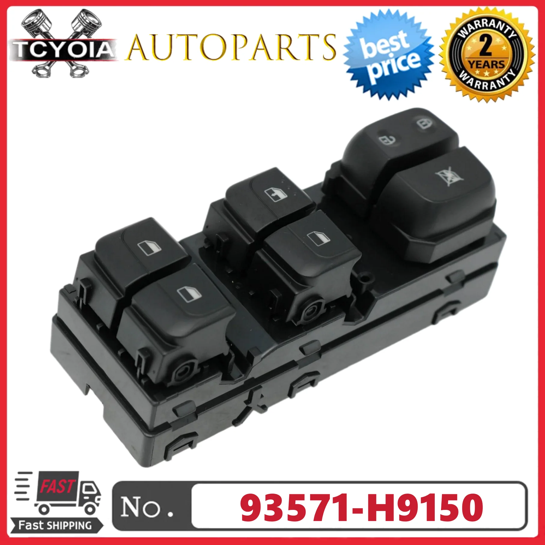 

Переключатель управления стеклоподъемником левой двери (водительская сторона) 93571-H9150 93571H9150 для Kia Rio 2018-2020, все модели 1.6L L4 - бензин