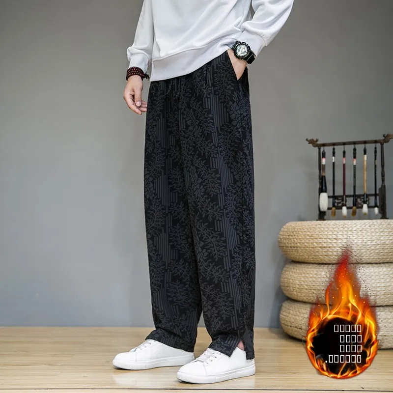 

Мужские зимние утепленные брюки прямого кроя на флисовой подкладке, повседневные брюки в стиле ретро, молодежные брюки прямого кроя Vitali Sle