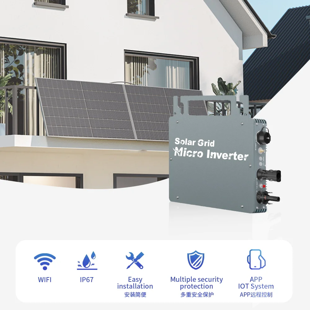 GT 200W 300W 350W 400W 500W 550W Solar Micro Grid Inverter IP66 Waterproof 90-260V On Grid Inverters With WiFi Monitor