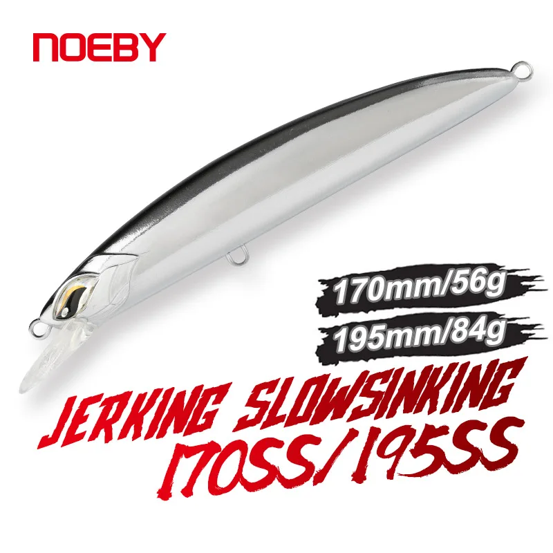 

NOEBY Jerking Slow Sinking Minnow Lure 170mm 56g 195mm 84g Offshore Fishing Hard Bait Saltwater GT Tuna Tackle Fishing Lures