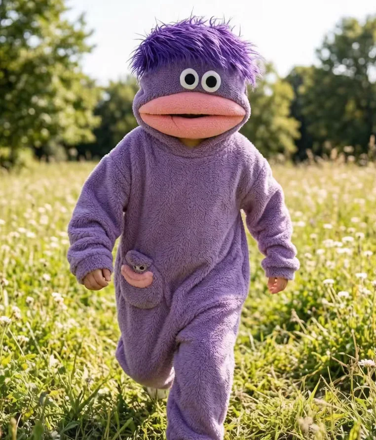 Kinder Großmaul-Monster Onesie Pyjama Flanell Fleece Cartoon Tierkostüm Kinder Warmer Kapuzen-Jumpsuit Schlafanzug Hausanzug