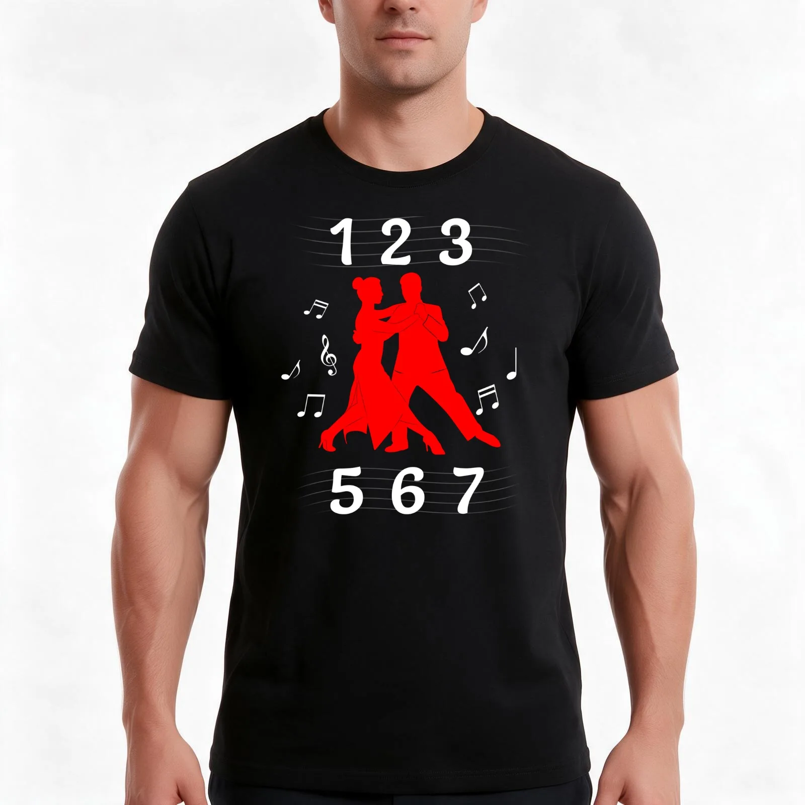 123 567 Salsa Rhythm beat T-Shirt Summer Casual Cotton Tee Oversized Streetwear Tops Vintage Graphic Print Unisex Men Women