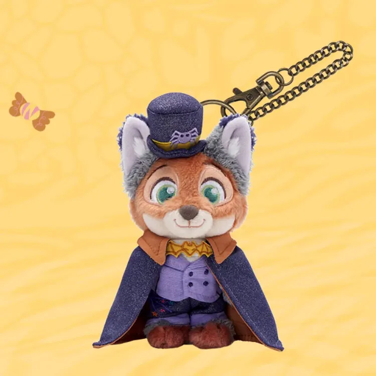 Disney x DISNEYLAND 2025 Halloween Zootopia Collection Nick Key Ring Plush Charms 13cm Height Shanghai Disney 400060476294