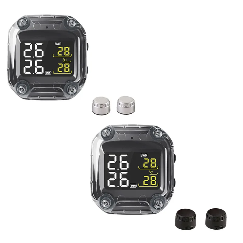 

M3 Waterproof Motorcycle Real Time Tire Pressure Monitoring TPMS Wireless LCD Display External Sensor
