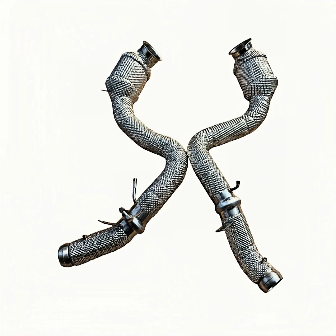 For DEX 304 Stainless Steel High Flow Exhaust Down Pipe With Heat Shiled for 2015-2020 Mercedes-Benz