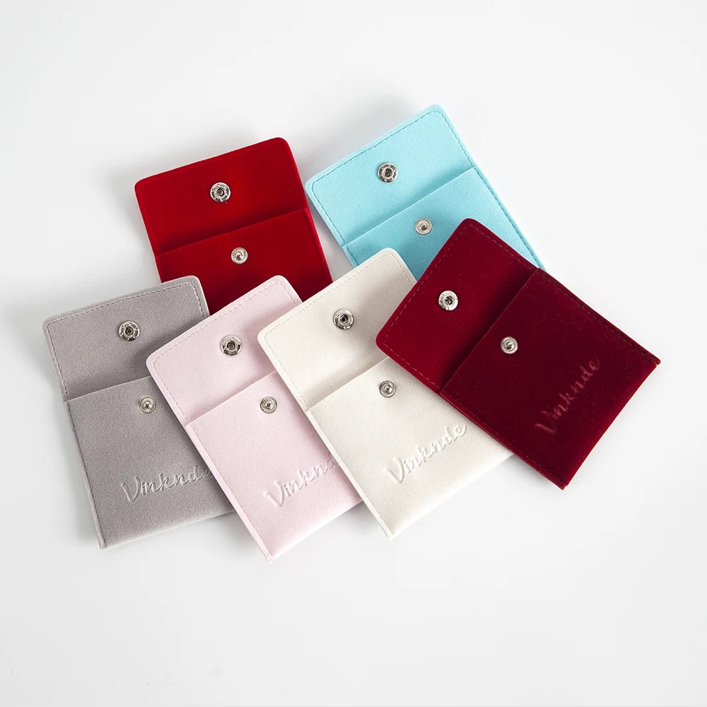 10 шт., бархатная сумка для ювелирных изделий с персонализированным логотипом для колец, серег, браслетов, упаковка, сумка на кнопках, мешок для свадебных сувениров