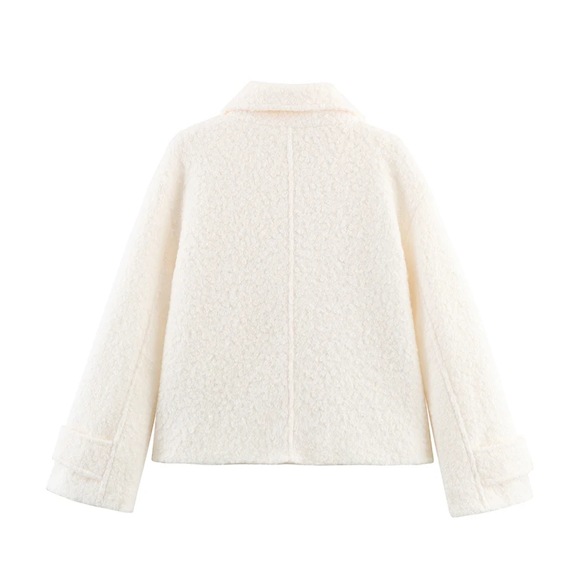 الخريف الشتاء سترة المرأة مزدوجة الصدر معطف قصير 2025 موضة جديدة شارع العليا بسيطة سترات جديدة غير رسمية ملابس خارجية #2