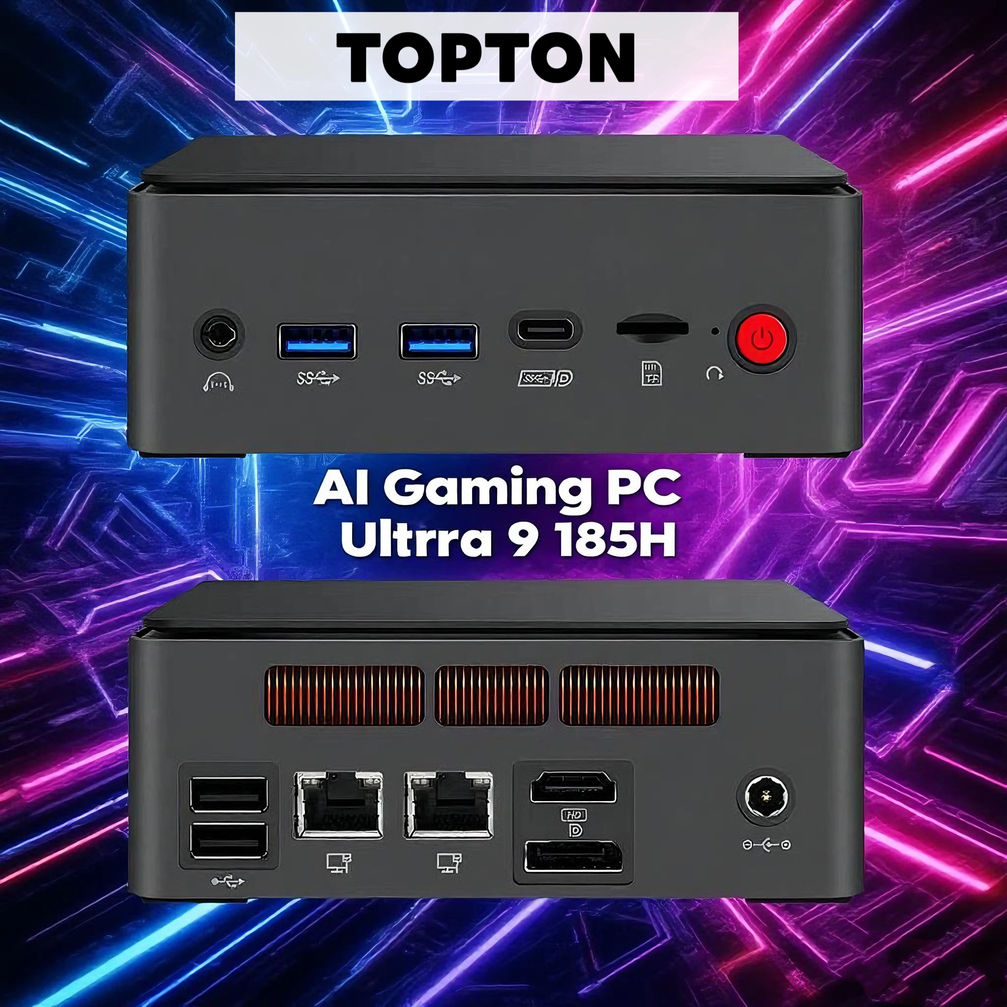 F13 AI Gaming Mini PC Intel Core Ultra 9 185H 7 155H Thunderbolt 4 2x2.5G LAN 2xDDR5 2xM.2 SSD slot Win11 Computer DESKTOP WiFi6