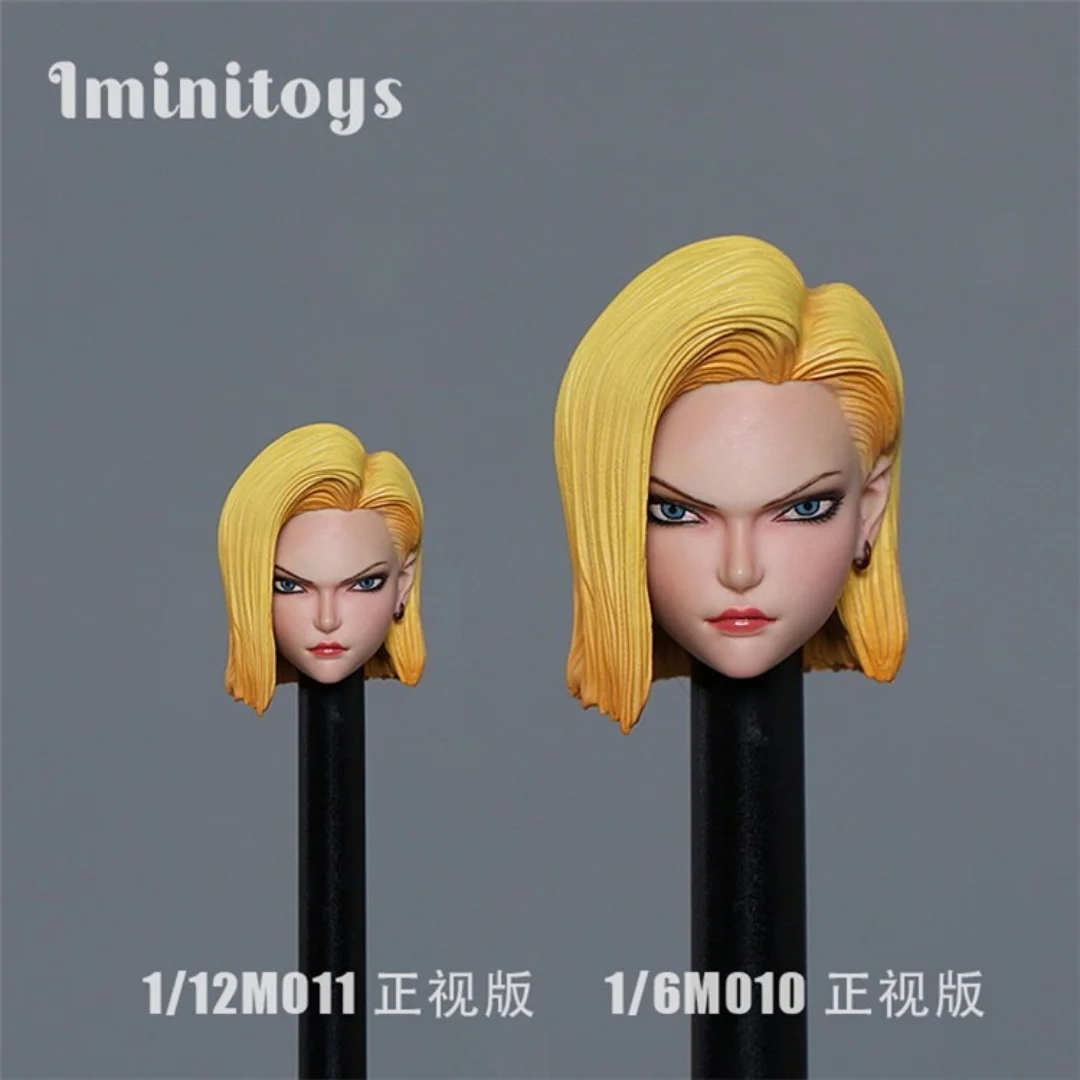 

1/6 Scale Look Straight Clone Girl Android 18 Head Carving Model Toys