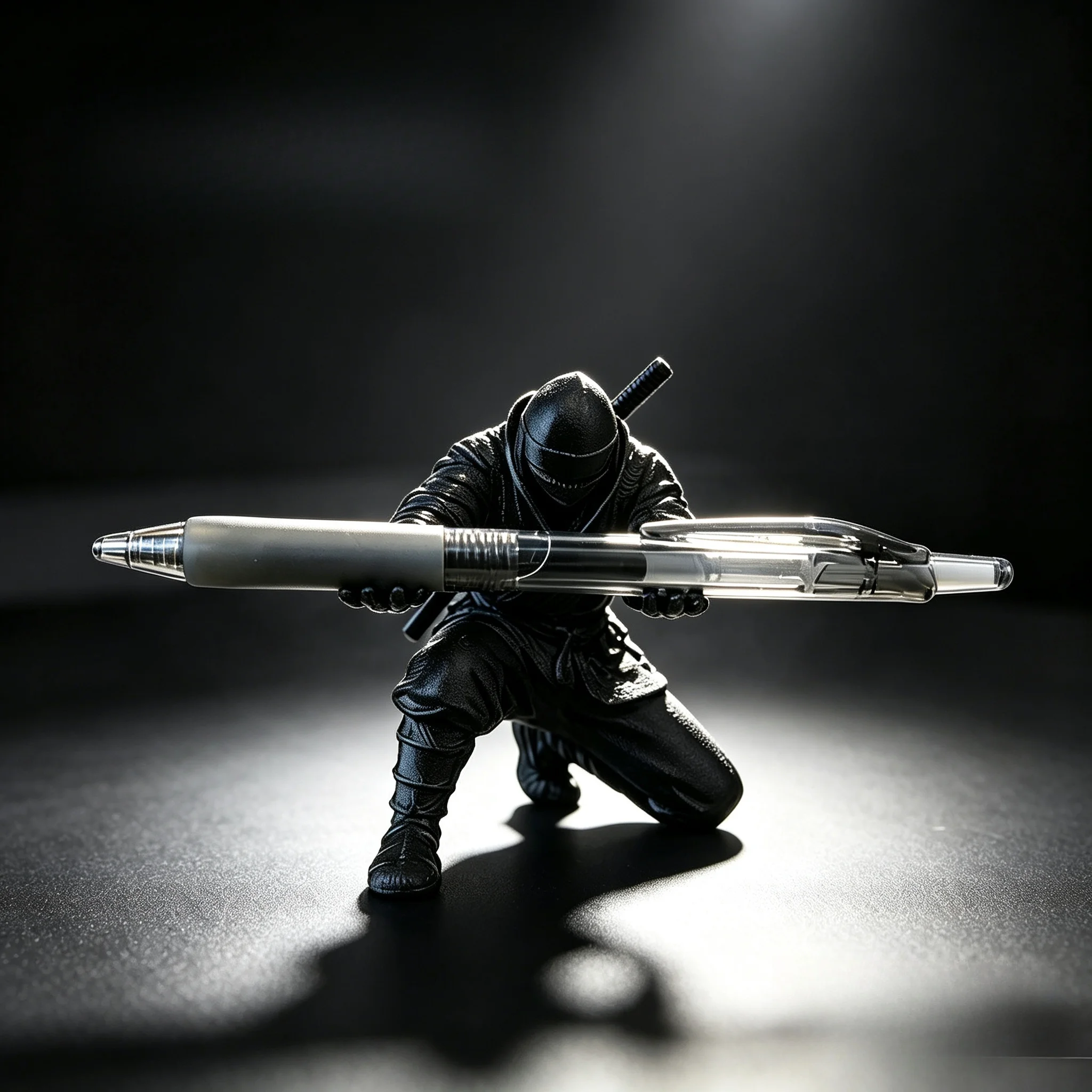 Ninja Figurine Pen Holder, Creative 3D Warrior Pen Stand, Cool Desk Decor Pencil Rack, Unique Resin Desktop Stationery Organizer