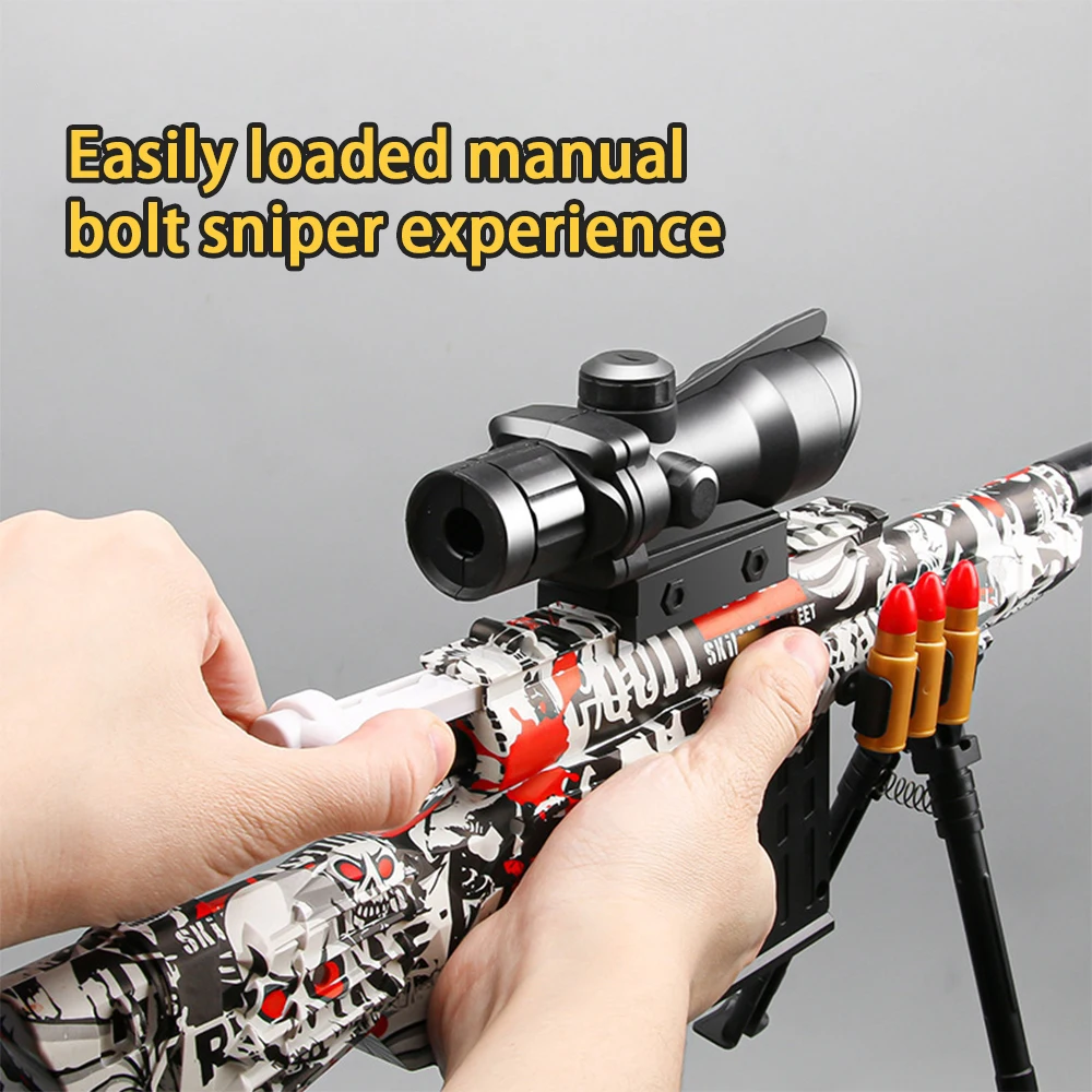 Shell Ejection Soft Bullet Sniper Gun Rifle Foam Darts Blaster Toy Gun For Boys Kids Adults Outdoor CS Shooting Games