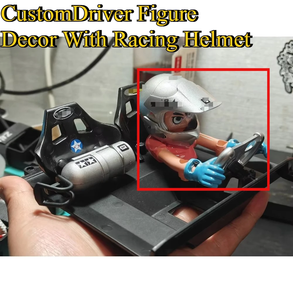 Upgrade RC Crawler Decor Driver Figurine With Racing Helmet Accessory For 1/10 VP VS4 10 Phoenix H10 custom size Hobby Parts