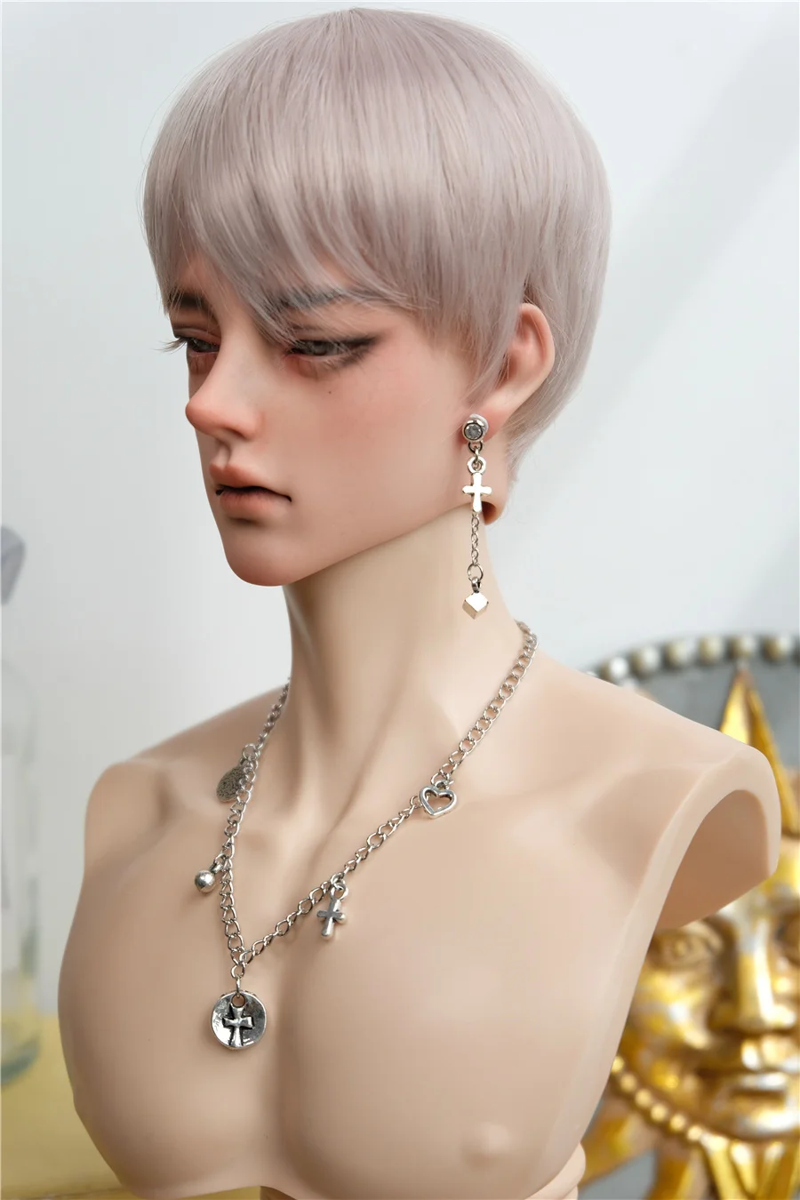 D04-A2002 children handmade toy 1/3 Uncle ID75 Doll BJD/SD doll Accessories silver color retro stype earing 1pcs