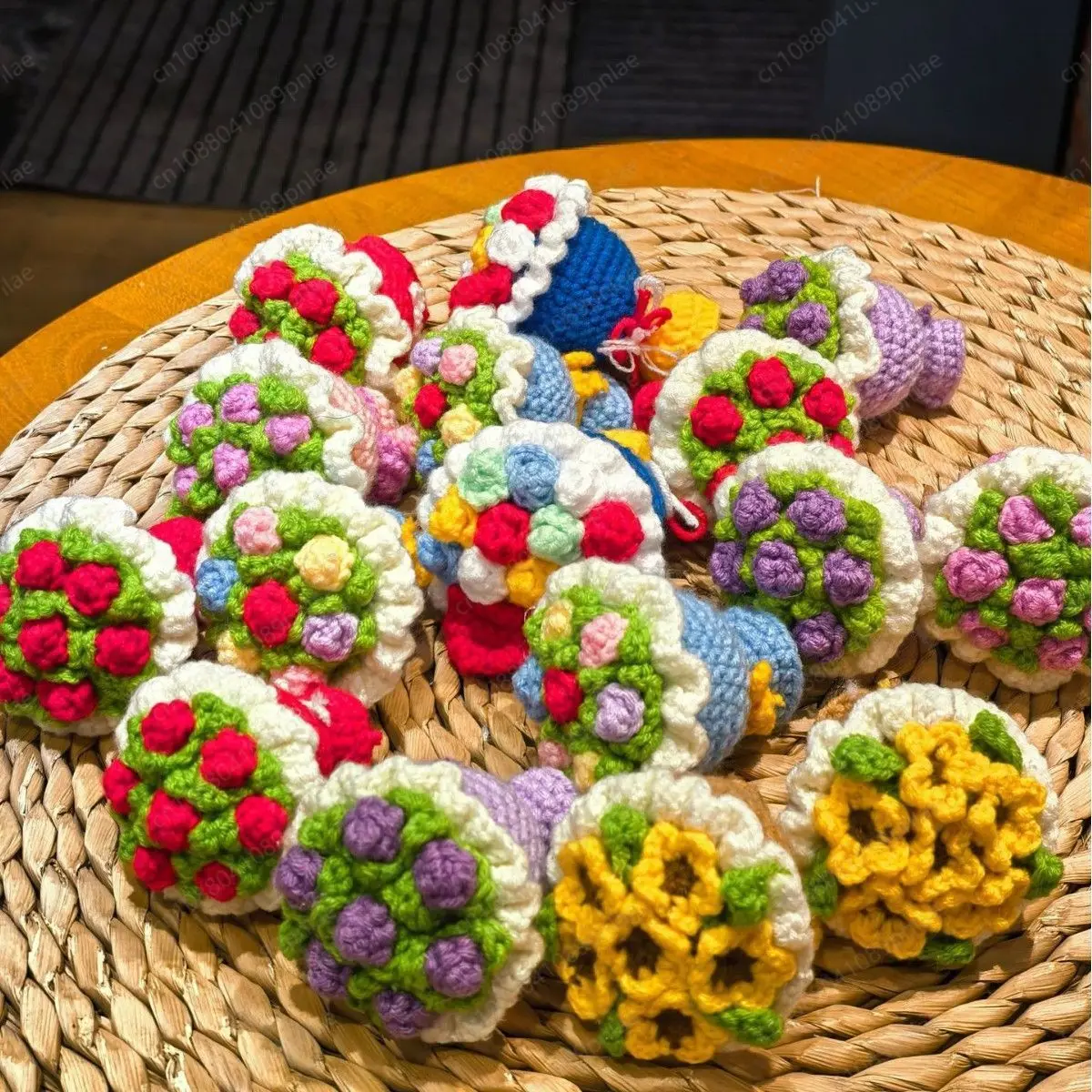 Handmade Mini Woolen Bouquet Teacher's Day Mother's Day Gift Keychain Bag Hanging Decoration