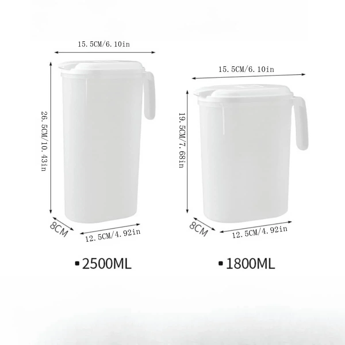 1800/2500ml Large Capacity Cold Kettle Household Plastic Transparent Fruit Tea Cold Tea Kettle White Boiled Water Kettle