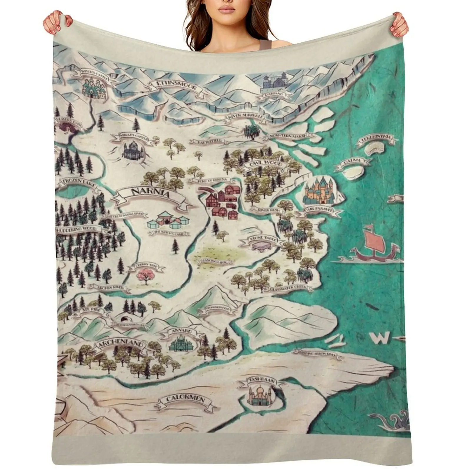 

Map of Narnia Throw Blanket Hairy Decoratives for babies Fashion Sofas Blankets