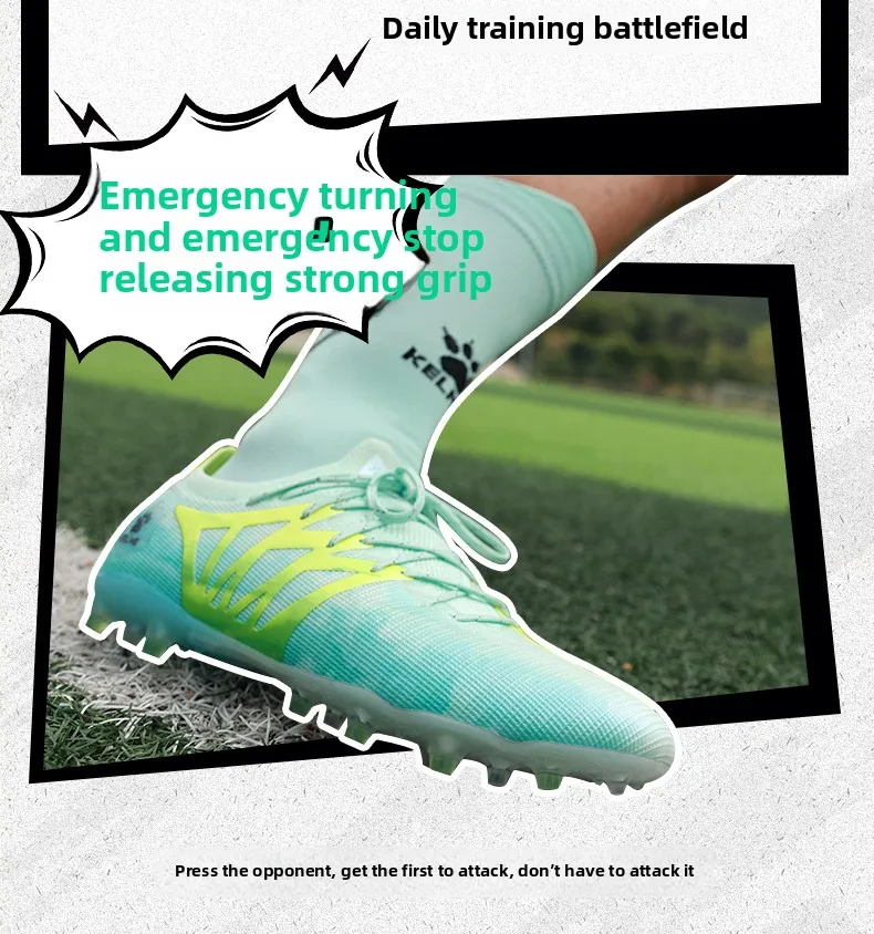 Kelme Professionelle Fußballschuhe für Herren, Mg-Training, Fußballschuhe für Jugendliche und Kinder, rutschfeste Fußballschuhe für den Innenbereich – Detail 10