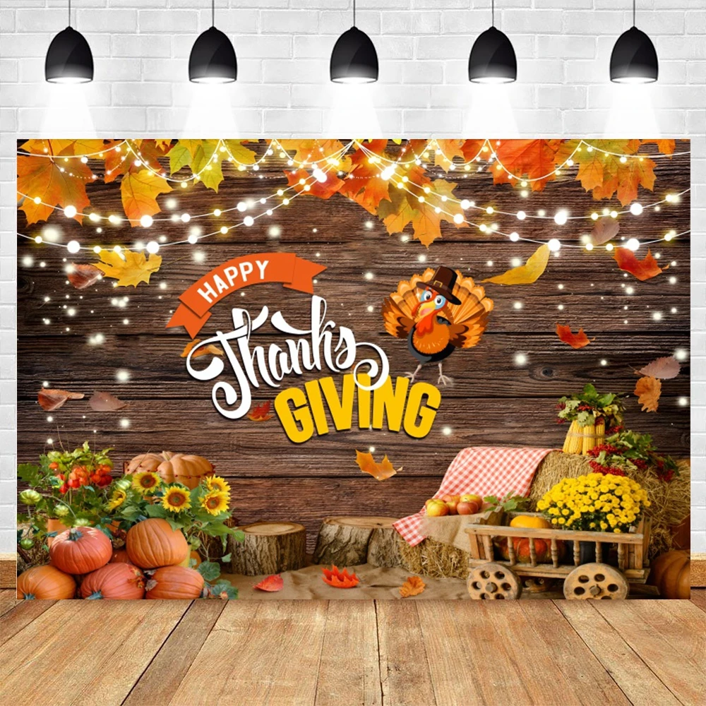 Autumn Farm Harvest Photography Backdrop Cowboy Haystack Pumpkin Birthday Family Party Decor Background for Studio Photo Props