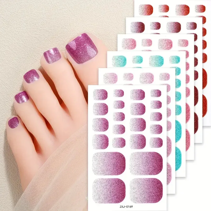

Summer new gradual change onion powder nail sticker toenail sticker girlish temperament cute white waterproof nail sticker Nails