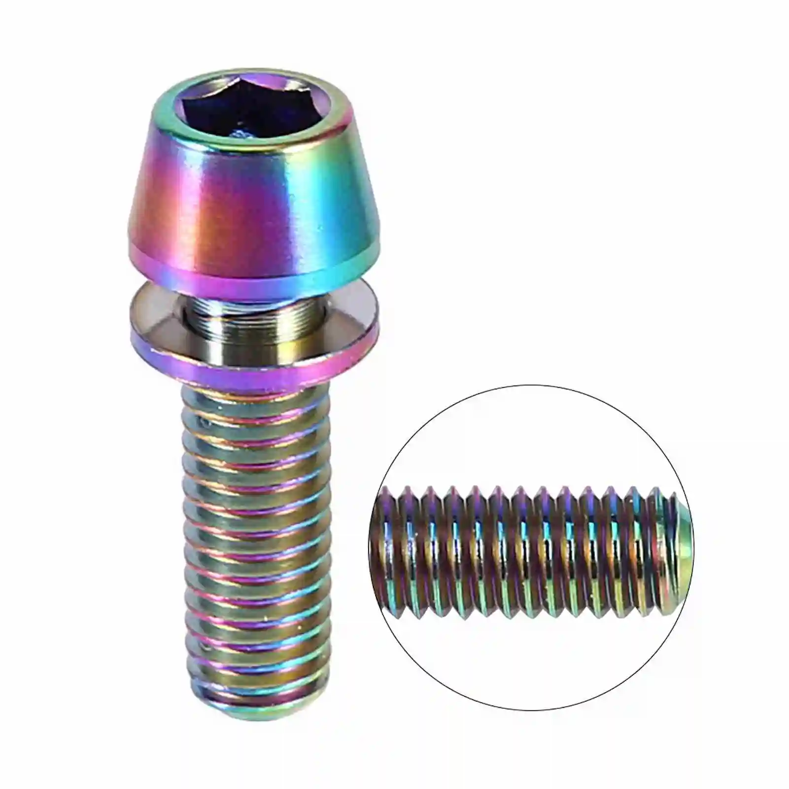 

Titanium Alloy Titanium Tapered Head Bolt Screw With Washer For Mountain Bike tapered head screw fastener with washer